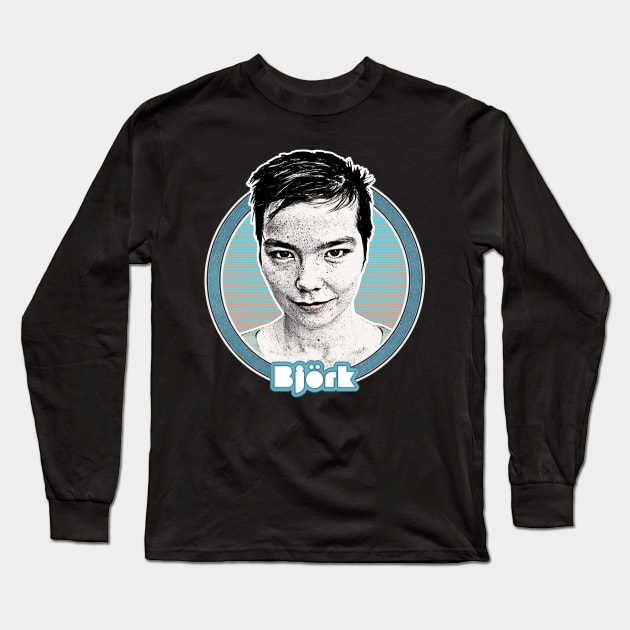 Bjork // Retro Style Fan Art Design Long Sleeve T-Shirt by DankFutura